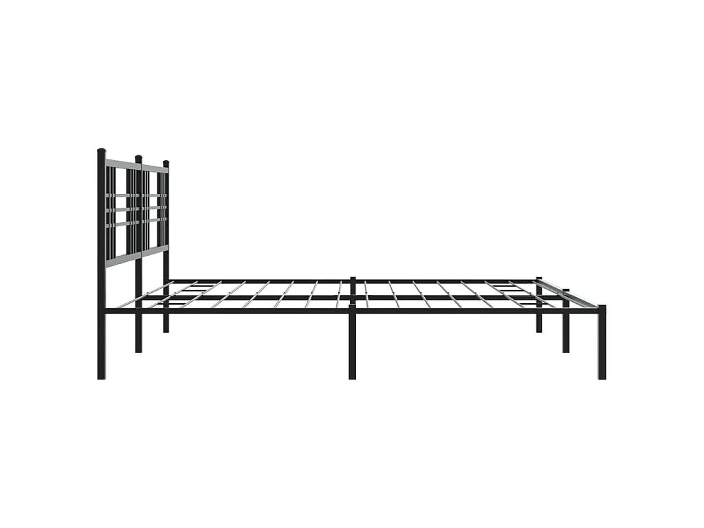 Cadre de lit métal sans matelas avec tête de lit noir 183x213cm
