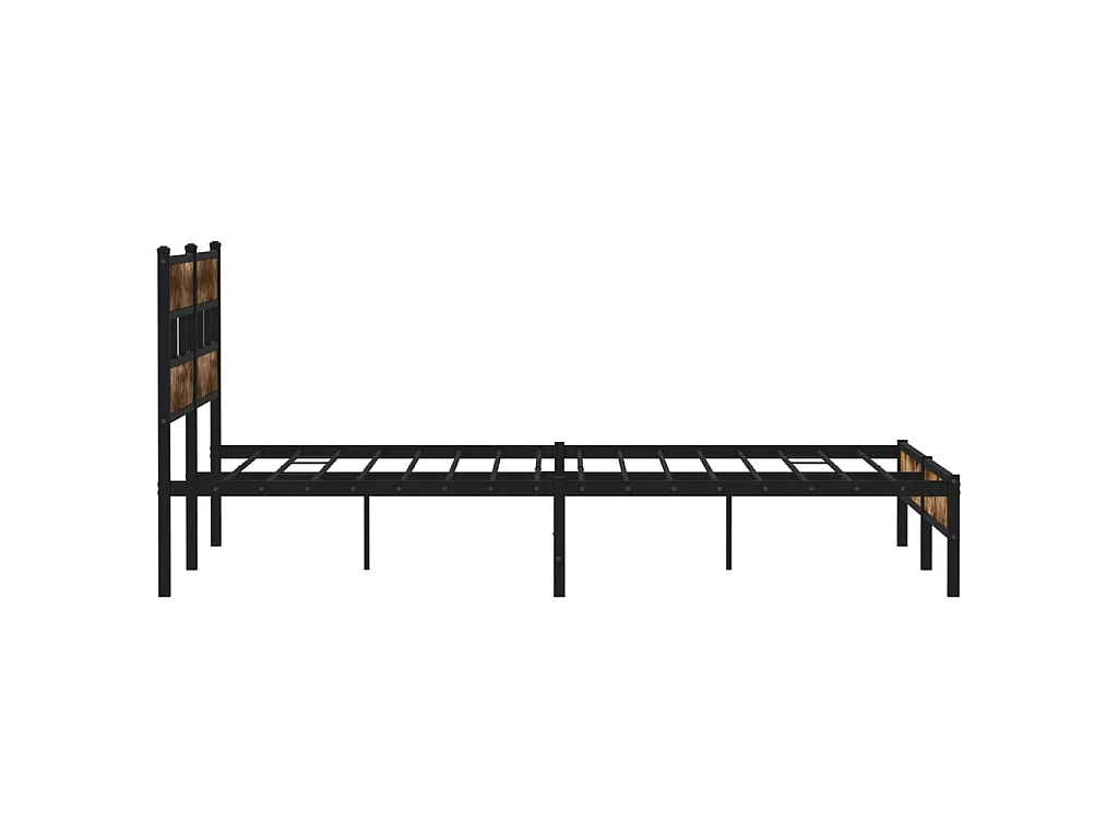 Cadre de lit en métal sans matelas chêne fumé 183x213 cm