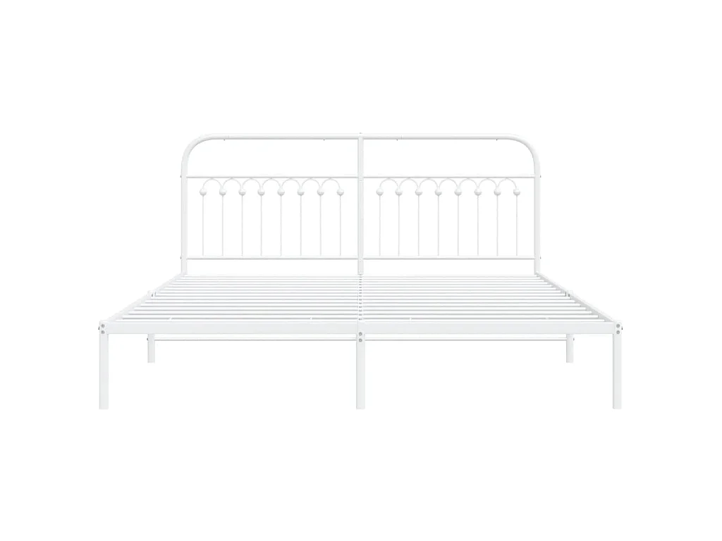 Estructura cama sin colchón con cabecero metal blanco 183x203cm