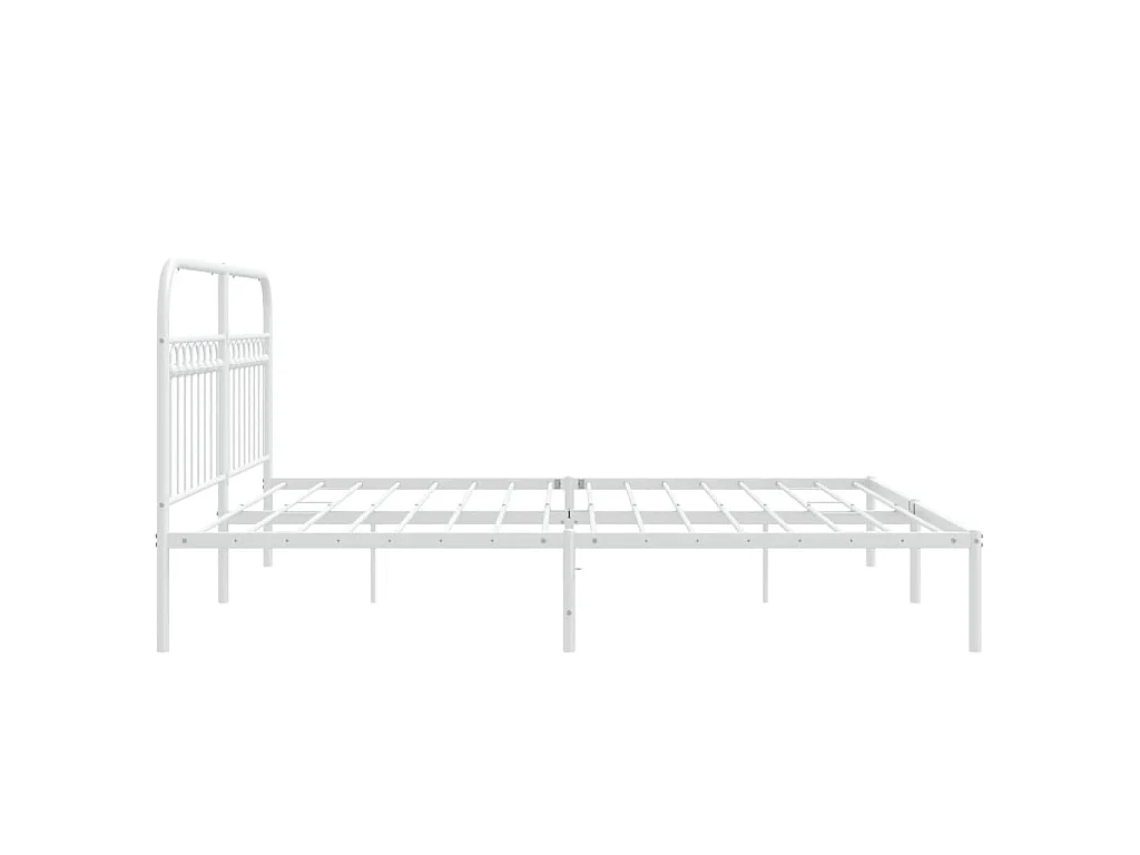 Estructura cama sin colchón con cabecero metal blanco 183x203cm