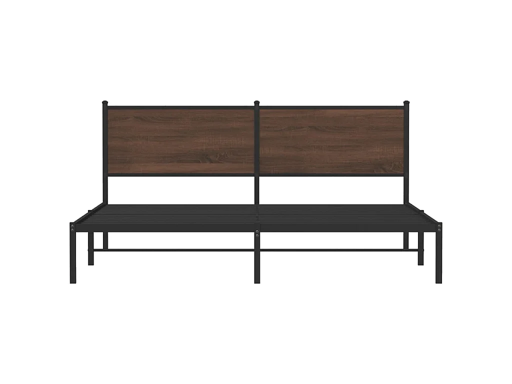 Estructura de cama sin colchón metal roble marrón 183x213 cm