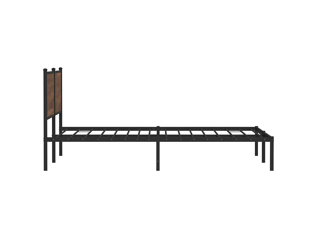 Estructura de cama sin colchón metal roble marrón 183x213 cm