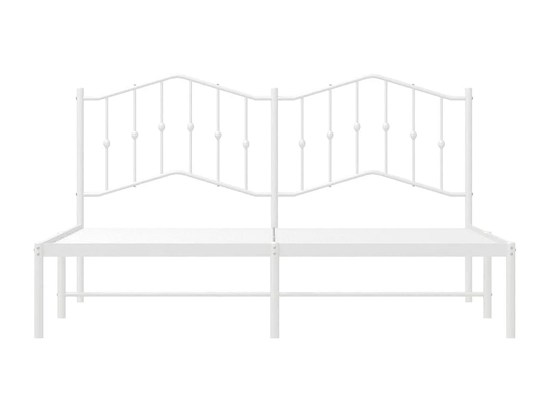 Cadre de lit métal sans matelas et tête de lit blanc 183x213 cm