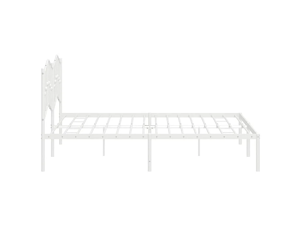 Cadre de lit métal sans matelas et tête de lit blanc 183x213 cm