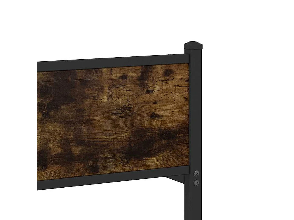 Cadre de lit en métal sans matelas chêne fumé 137x190 cm