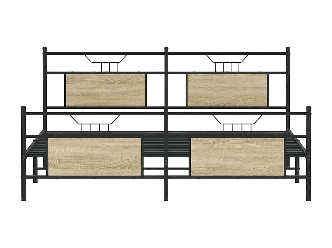 Metallbett ohne Matratze Sonoma-Eiche 183x213 cm