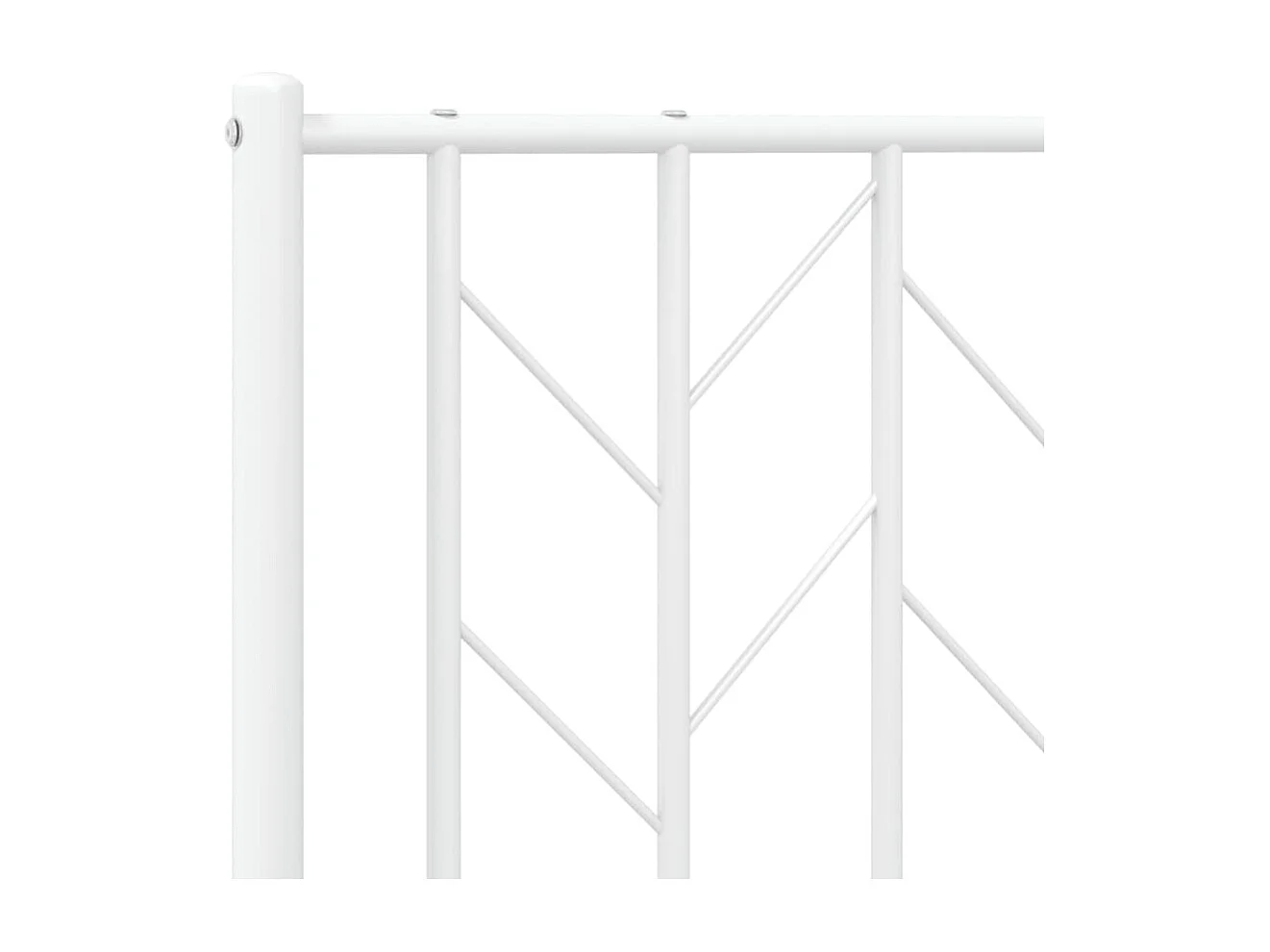 Cadre de lit métal sans matelas et pied de lit blanc 183x213 cm