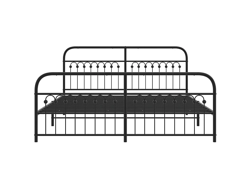 Bedframe met hoofd- en voeteneinde metaal zwart 183x213 cm