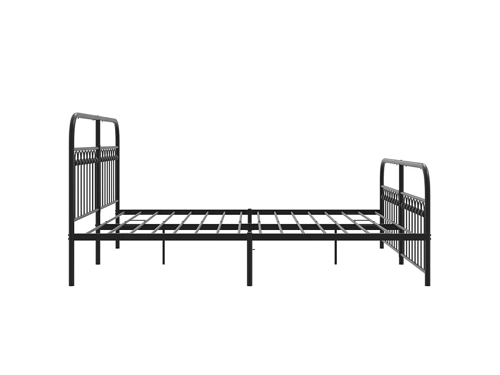 Bedframe met hoofd- en voeteneinde metaal zwart 183x213 cm