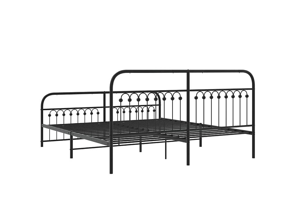 Bedframe met hoofd- en voeteneinde metaal zwart 183x213 cm