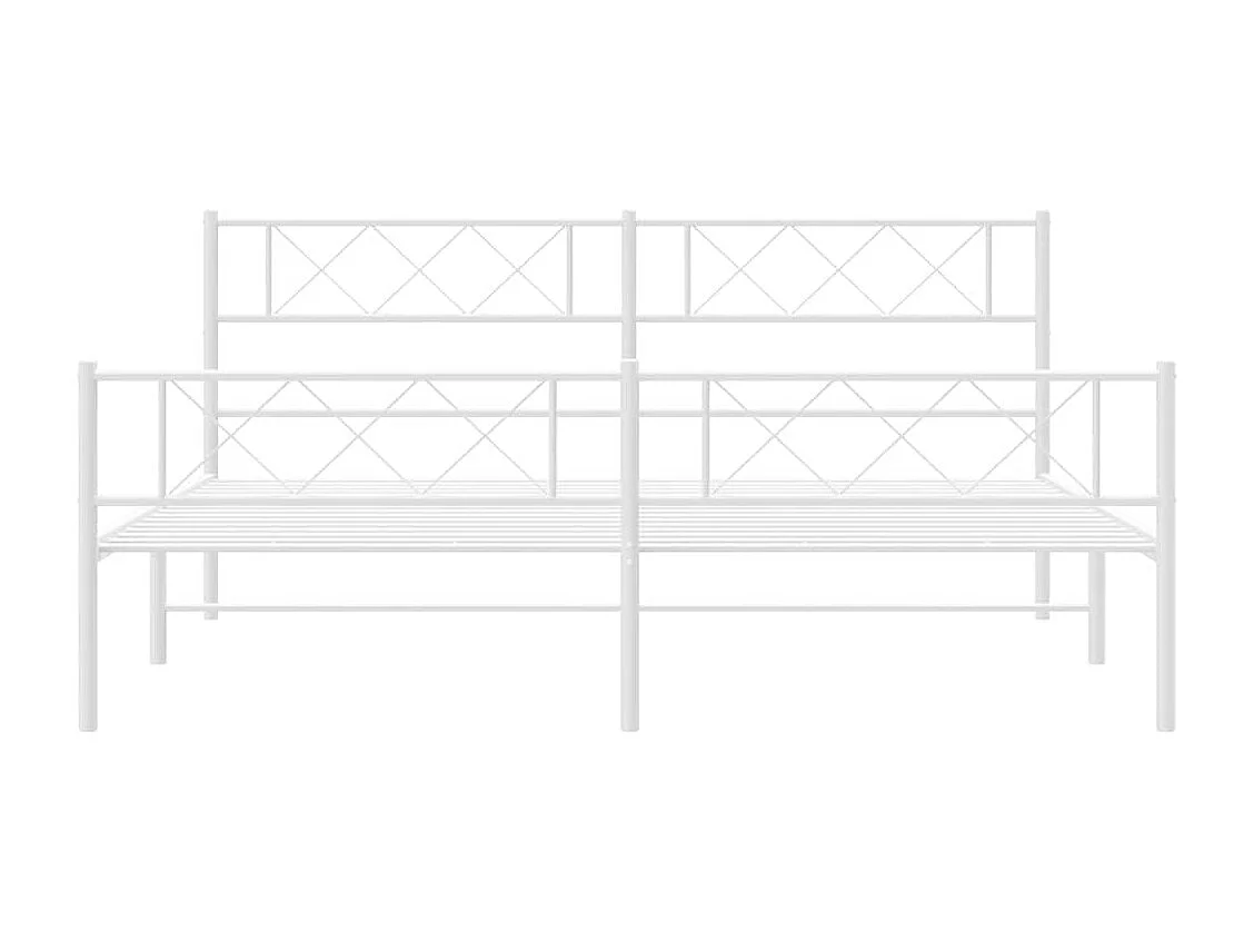 Bedframe met hoofd- en voeteneinde metaal wit 183x213 cm