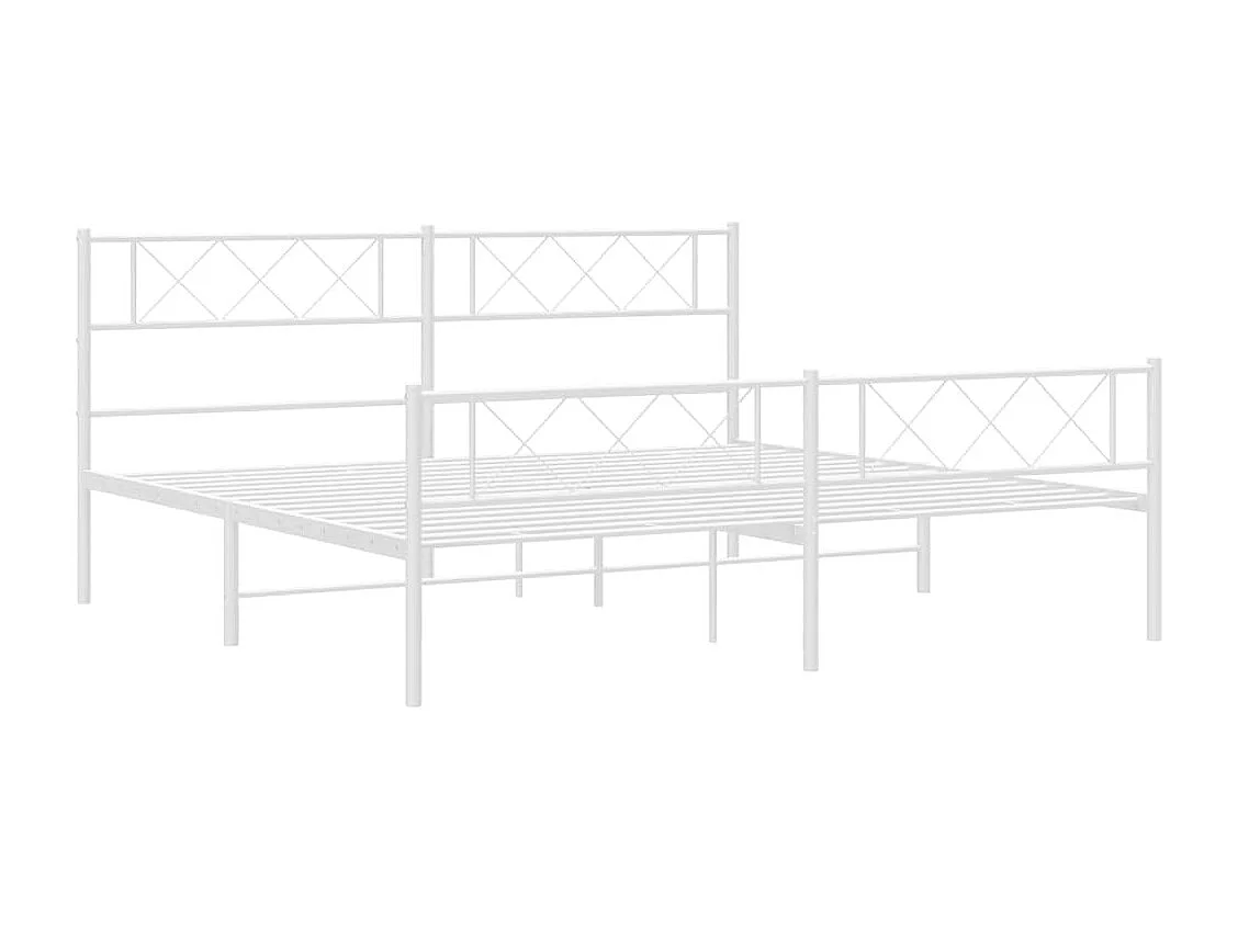 Bedframe met hoofd- en voeteneinde metaal wit 183x213 cm