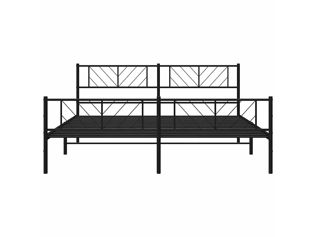 Bedframe met hoofd- en voeteneinde metaal zwart 183x213 cm