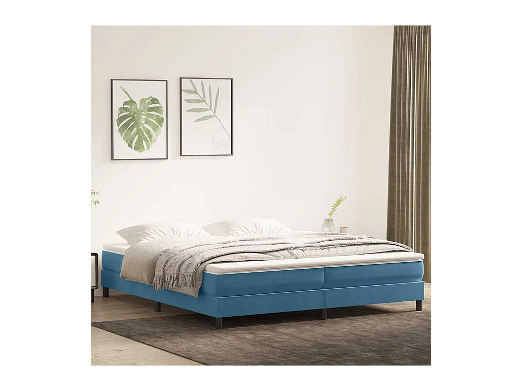 Boxspringbett ohne Matratze Dunkelblau 200x210 cm Samt
