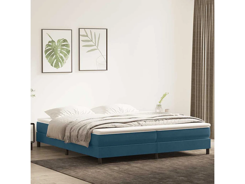 Sommier à lattes de lit sans matelas bleu foncé 200x210cm