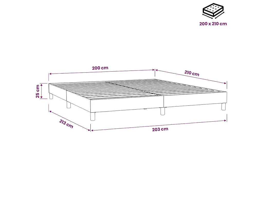 Boxspringbett ohne Matratze Dunkelblau 200x210 cm Samt