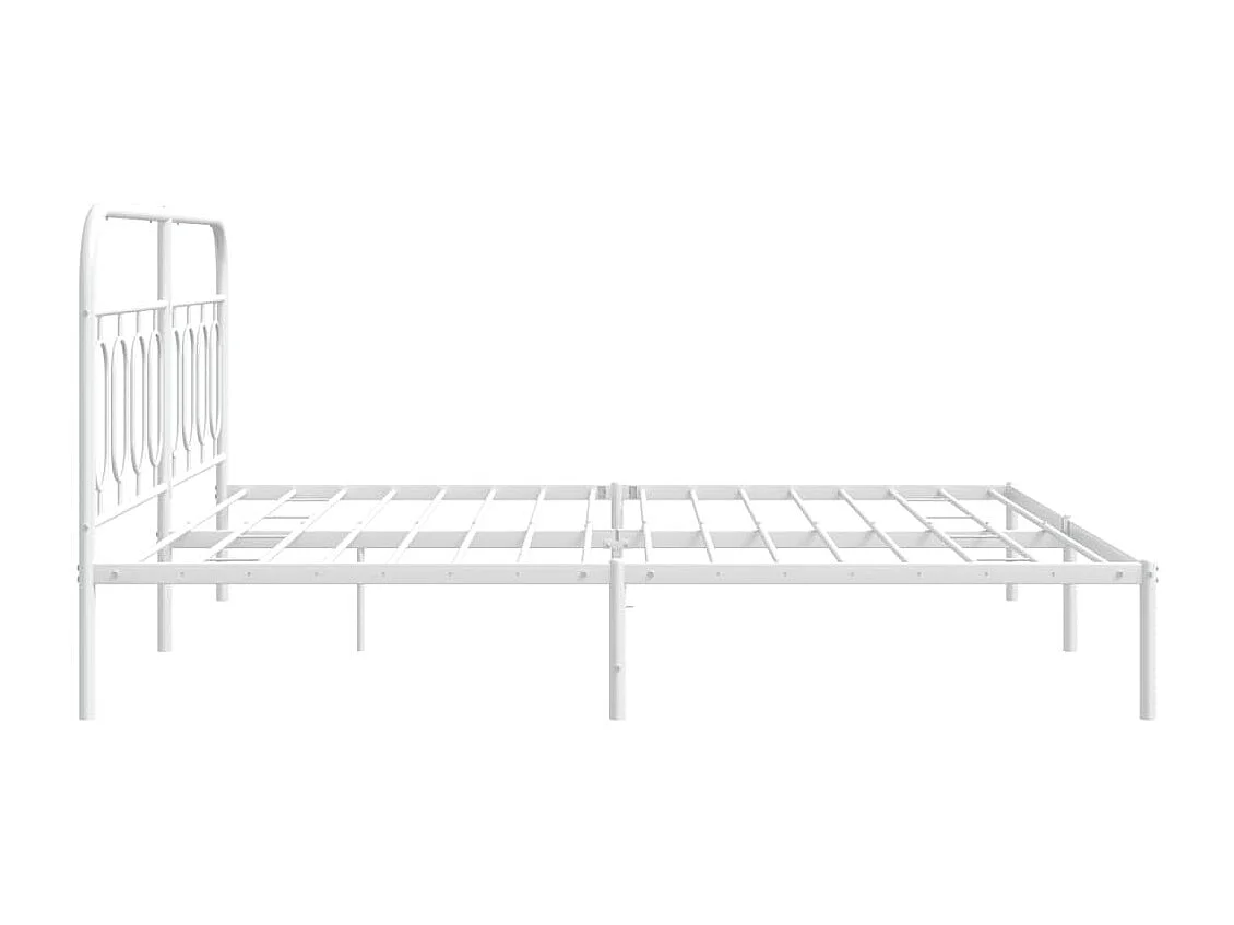 Bedframe met hoofdbord metaal wit 183x213 cm