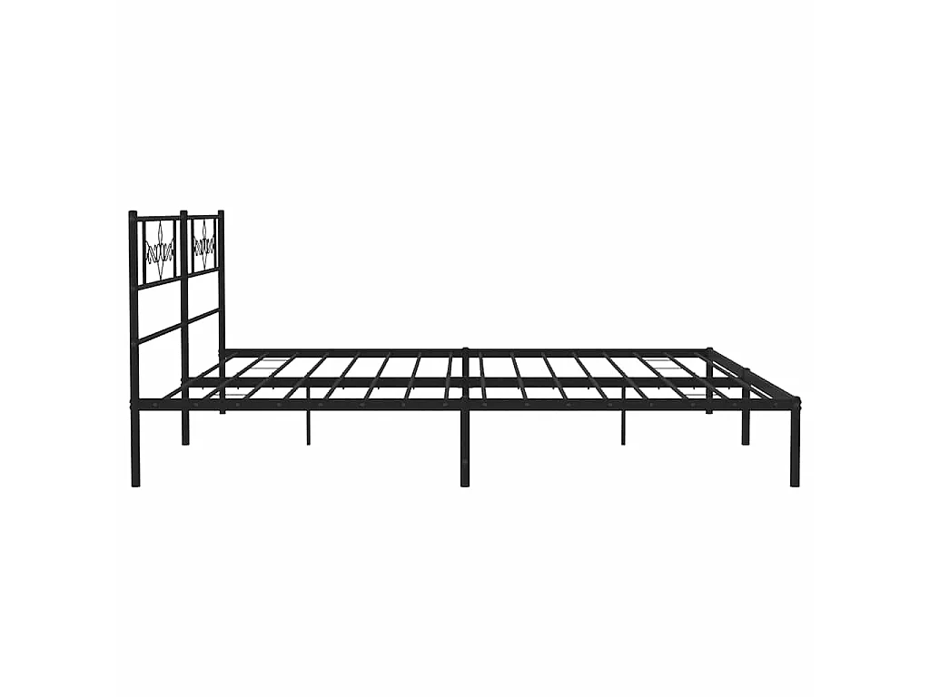 Bedframe met hoofdbord metaal zwart 183x213 cm