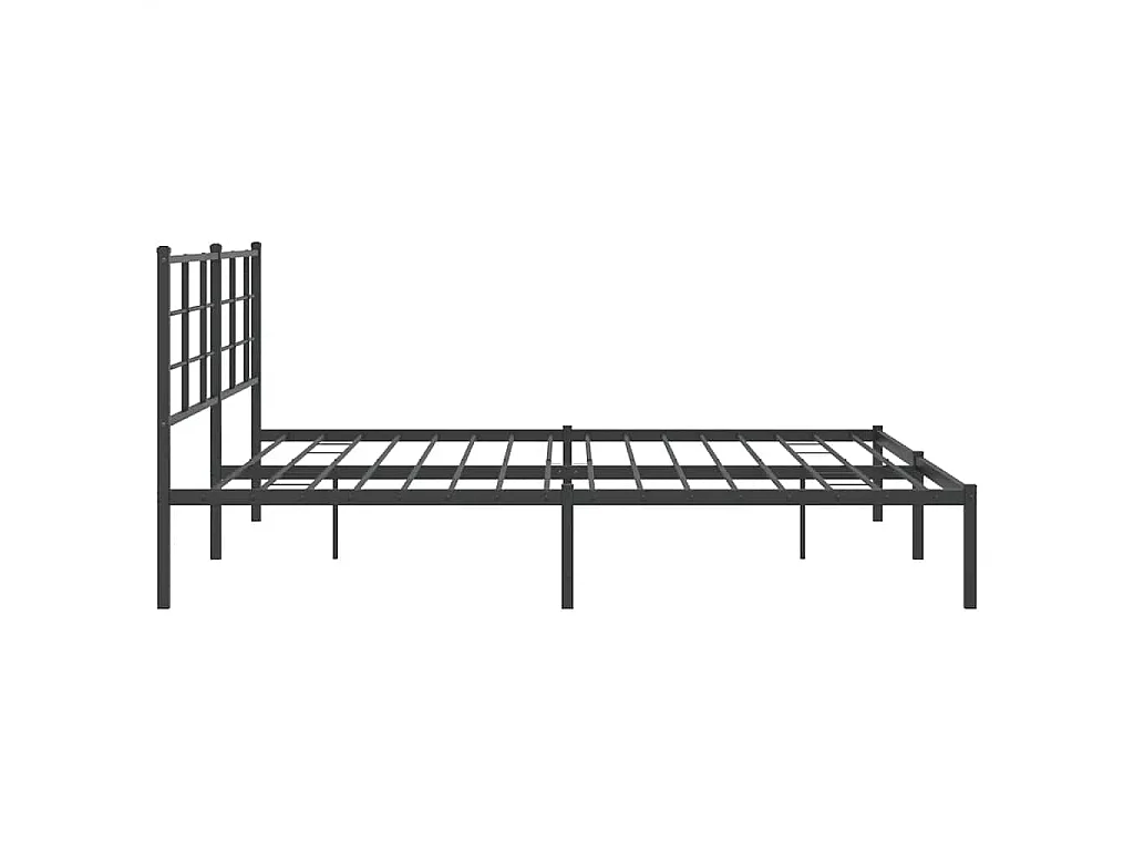 Cadre de lit métal sans matelas avec tête de lit noir 183x213cm