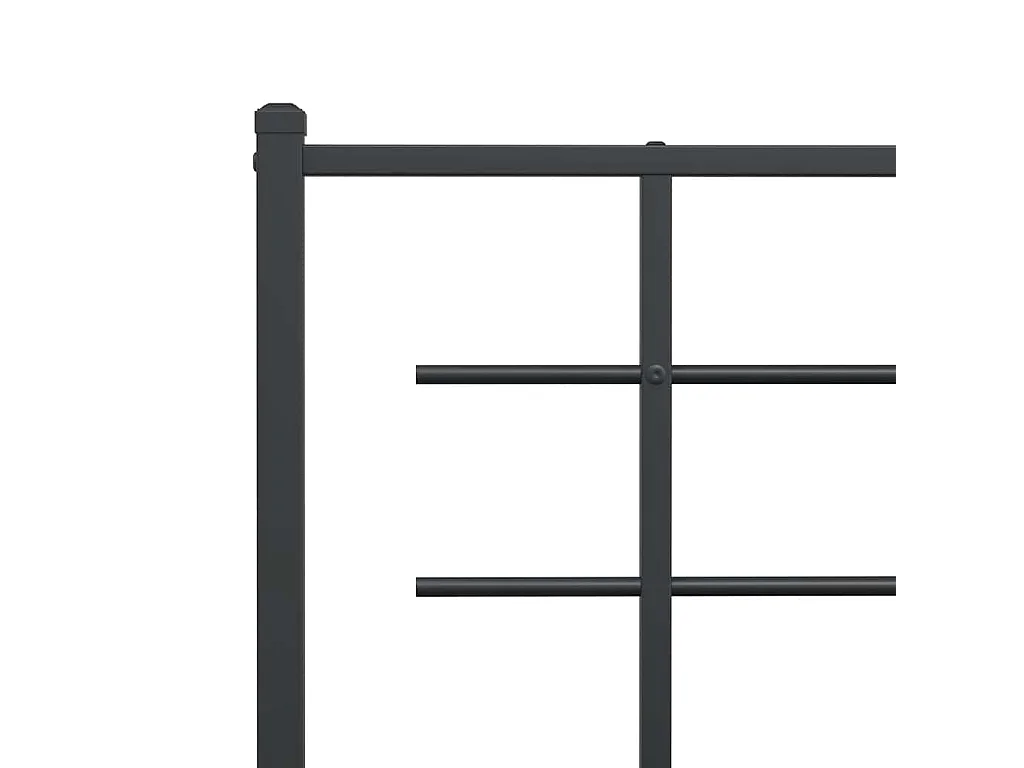 Cadre de lit métal sans matelas avec tête de lit noir 183x213cm