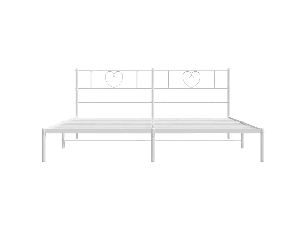 Cadre de lit métal sans matelas et tête de lit blanc 183x213 cm