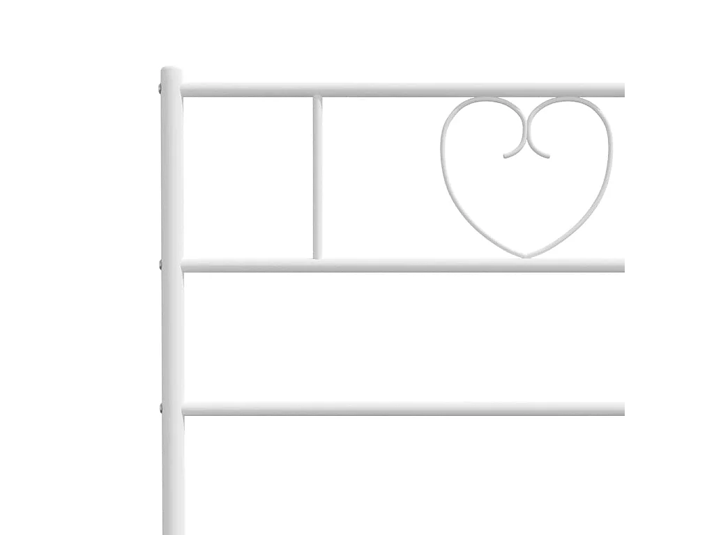 Cadre de lit métal sans matelas et tête de lit blanc 183x213 cm