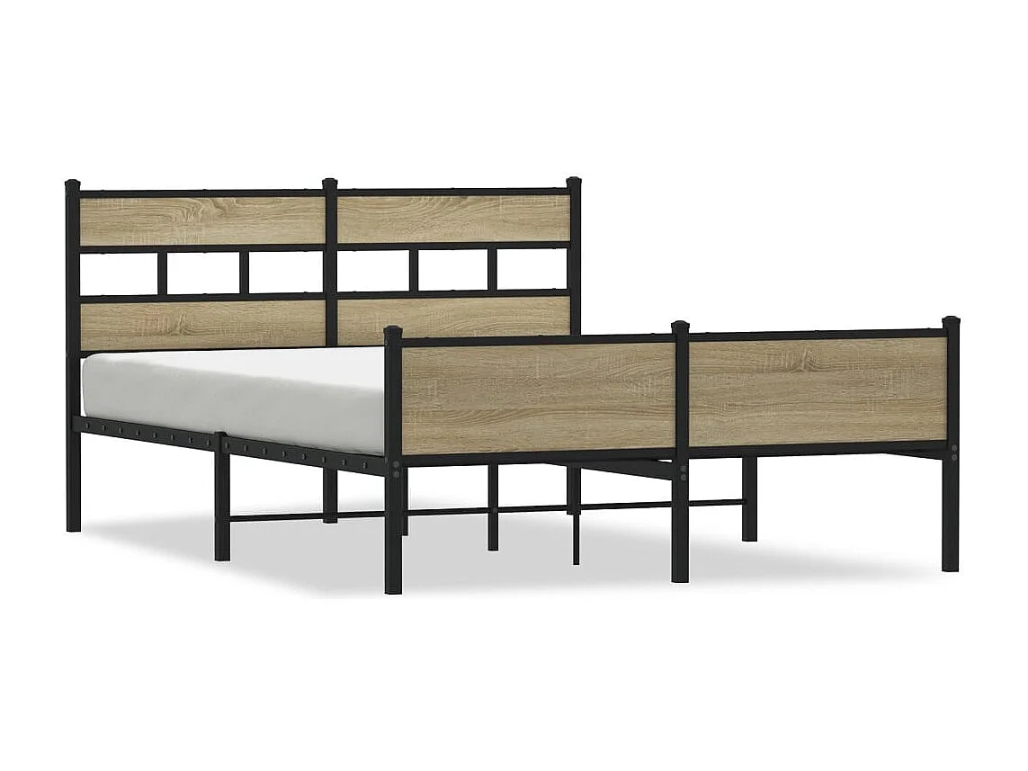 Cadre de lit sans matelas chêne sonoma 137x190 cm