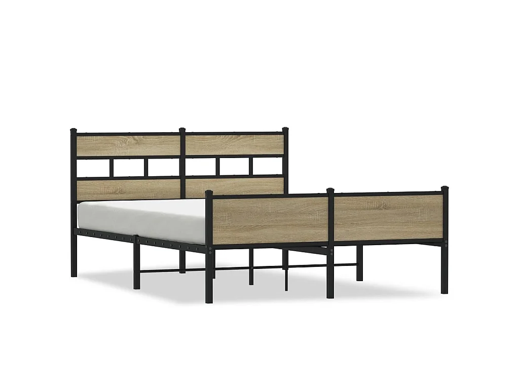 Cadre de lit sans matelas chêne sonoma 137x190 cm