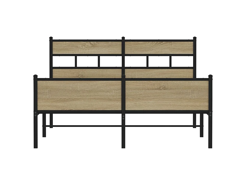 Cadre de lit sans matelas chêne sonoma 137x190 cm