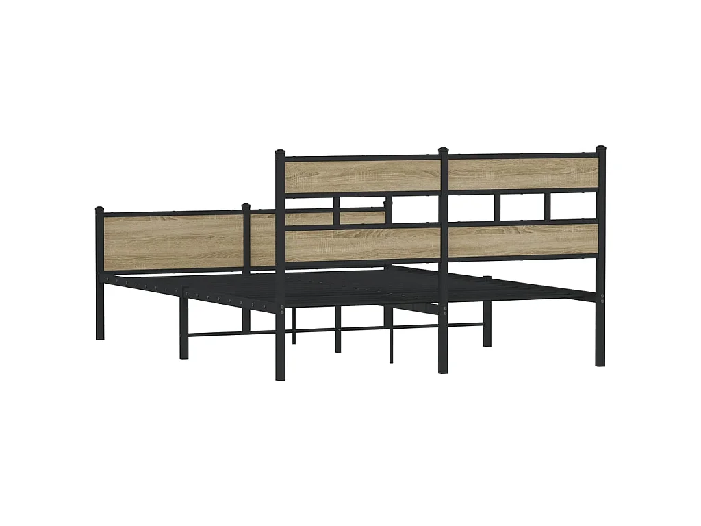 Cadre de lit sans matelas chêne sonoma 137x190 cm