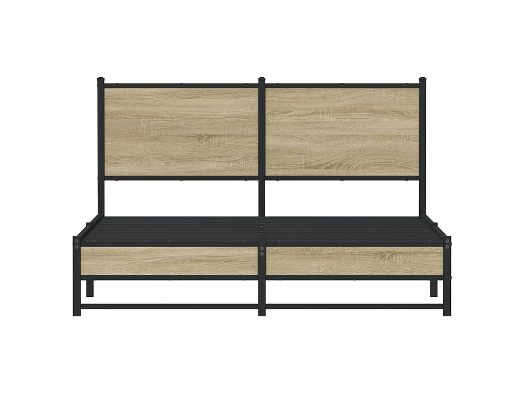 Bedframe zonder matras metaal sonoma eikenkleurig 137x190 cm