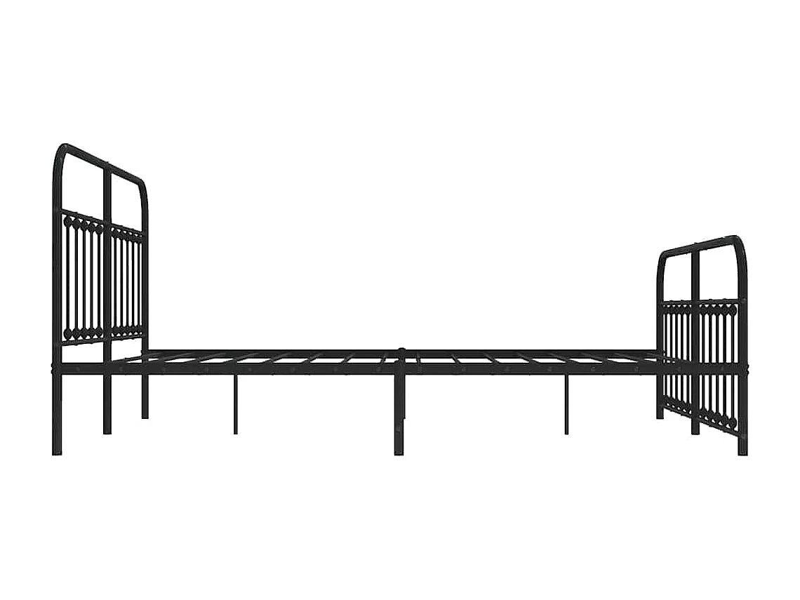 Bettgestell mit Kopf- und Fußteil Metall Schwarz 183x213 cm