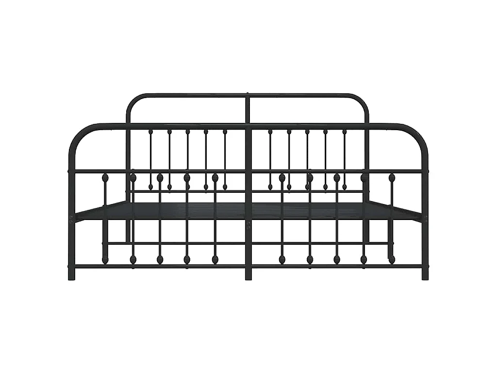 Bettgestell mit Kopf- und Fußteil Metall Schwarz 183x213 cm