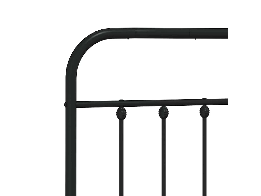 Bettgestell mit Kopf- und Fußteil Metall Schwarz 183x213 cm