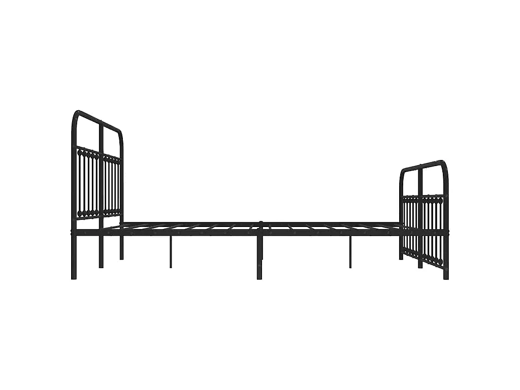 Cadre de lit métal sans matelas avec pied de lit noir 183x213cm