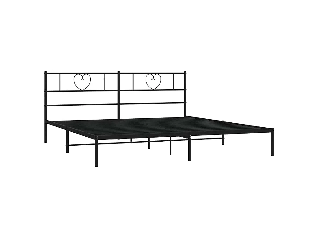 Estructura cama sin colchón con cabecero metal negro 183x213 cm