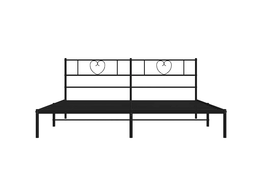 Estructura cama sin colchón con cabecero metal negro 183x213 cm