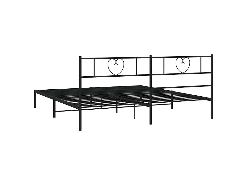 Estructura cama sin colchón con cabecero metal negro 183x213 cm