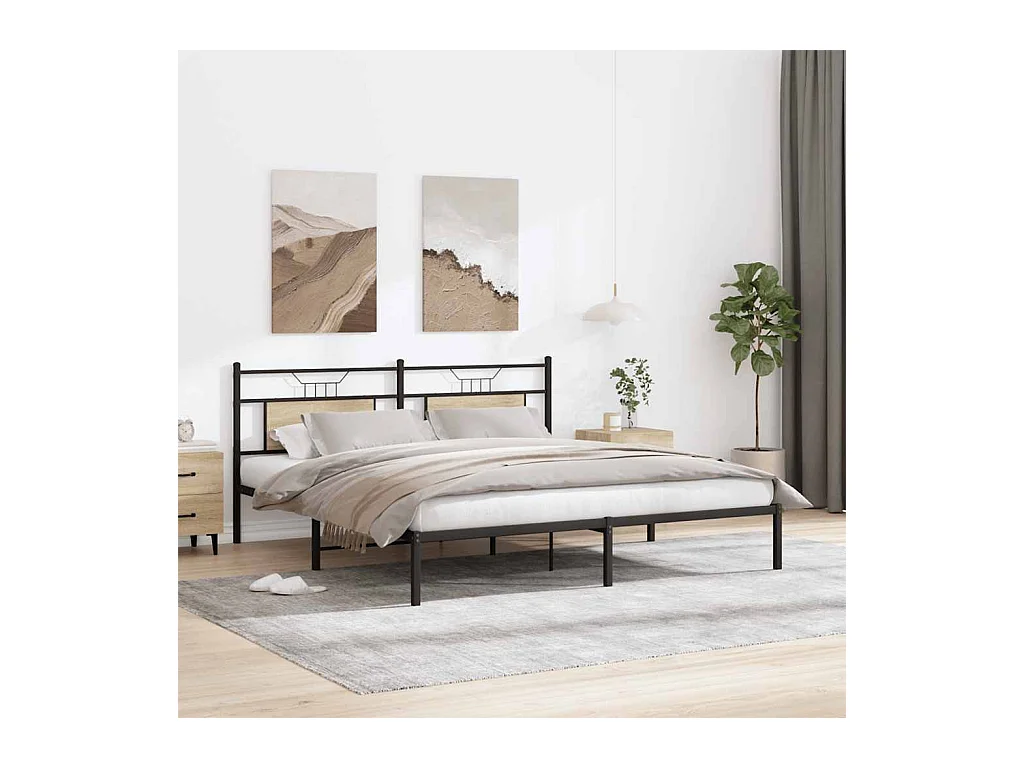 Bettgestell ohne Matratze Sonoma-Eiche 183x213 cm Holzwerkstoff