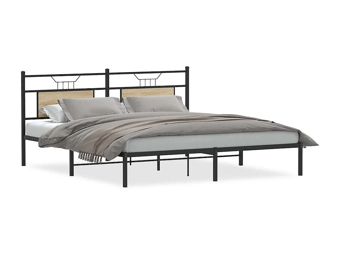 Cadre de lit sans matelas chêne sonoma 183x213 cm