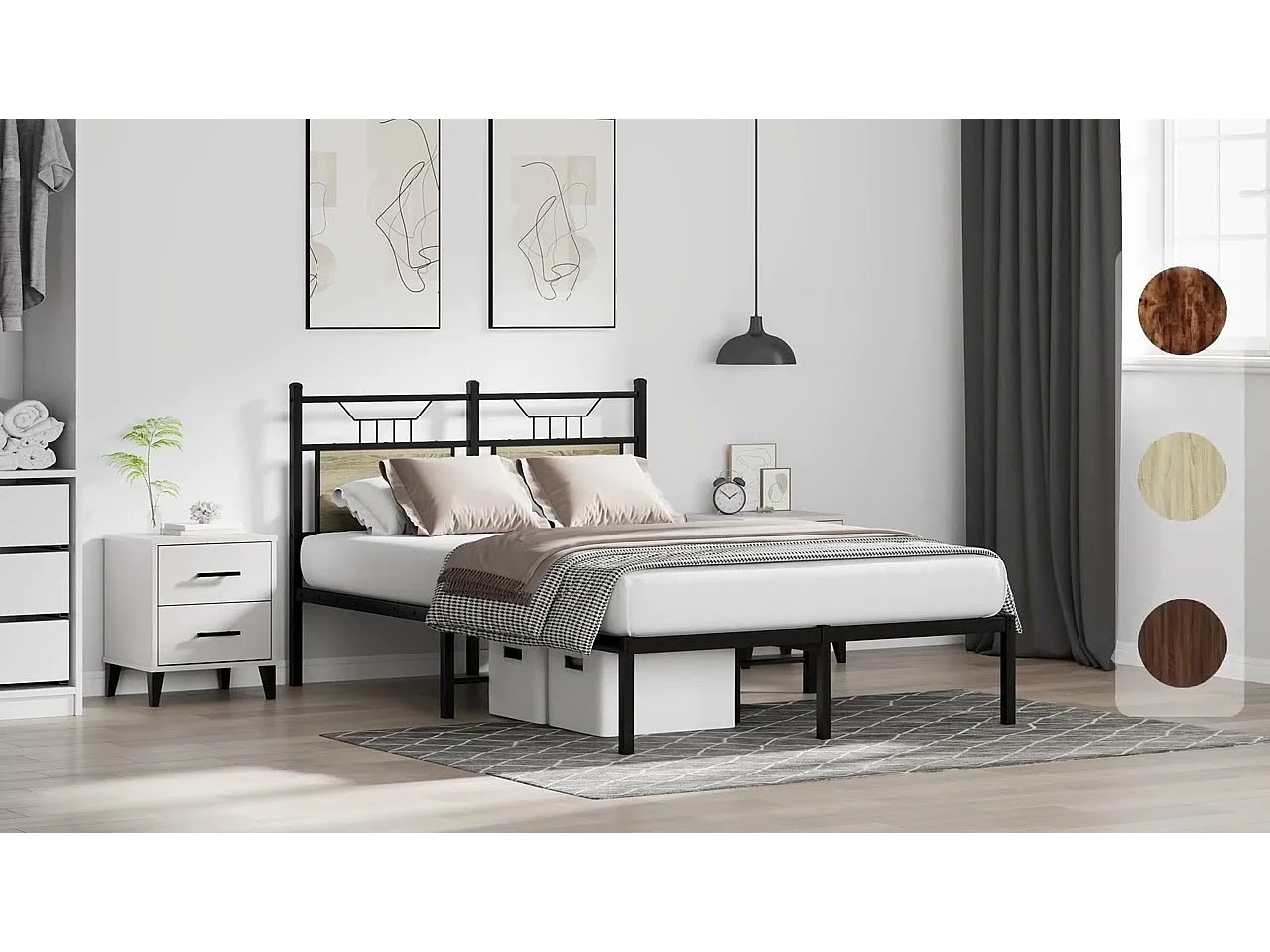 Giroletto senza Materasso Rovere Sonoma 183x213cm in Truciolato