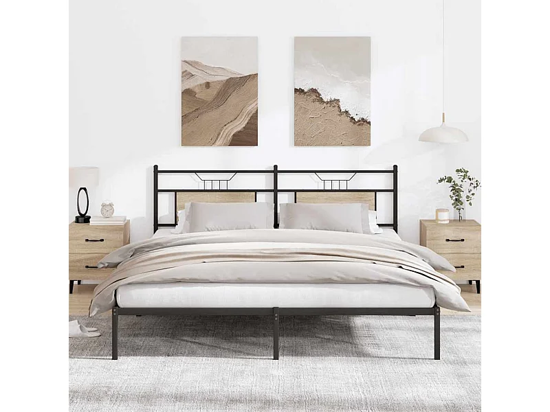 Cadre de lit sans matelas chêne sonoma 183x213 cm
