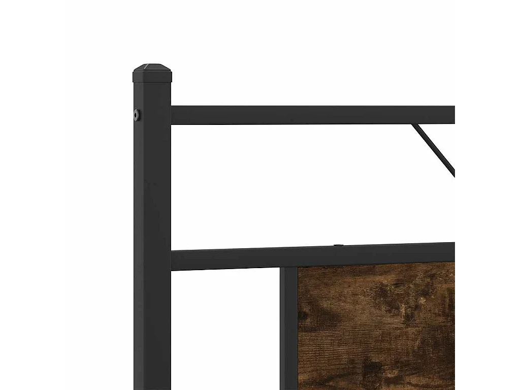 Cadre de lit en métal sans matelas chêne fumé 183x213 cm