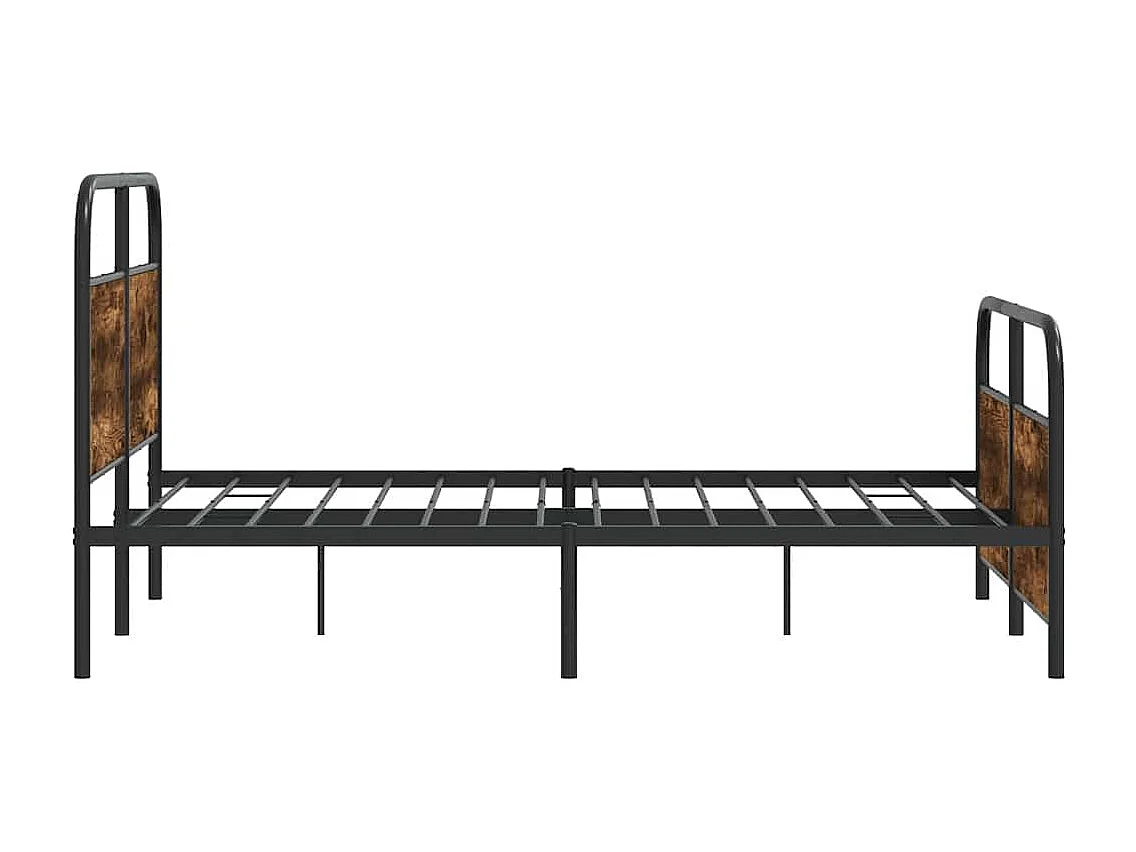 Cadre de lit en métal sans matelas chêne fumé 137x190 cm