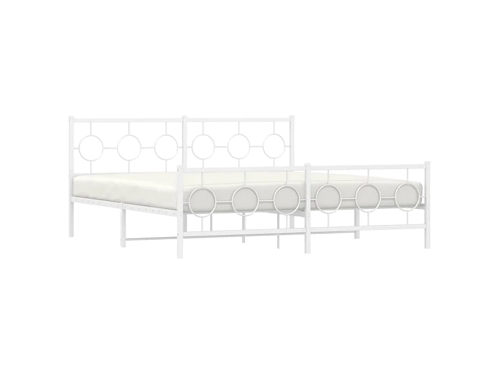 Bedframe met hoofd- en voeteneinde metaal wit 183x213 cm