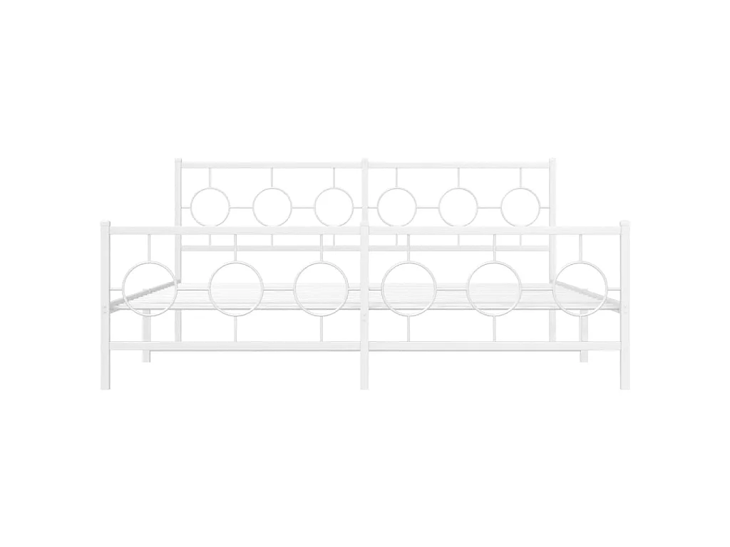 Bedframe met hoofd- en voeteneinde metaal wit 183x213 cm