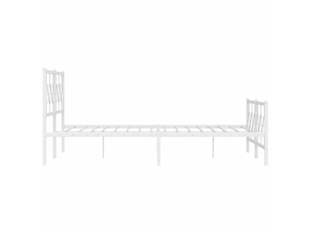 Bedframe met hoofd- en voeteneinde metaal wit 183x213 cm