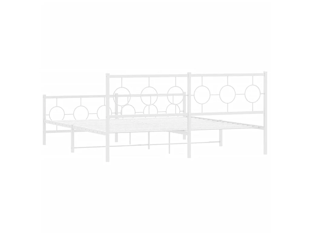 Bedframe met hoofd- en voeteneinde metaal wit 183x213 cm