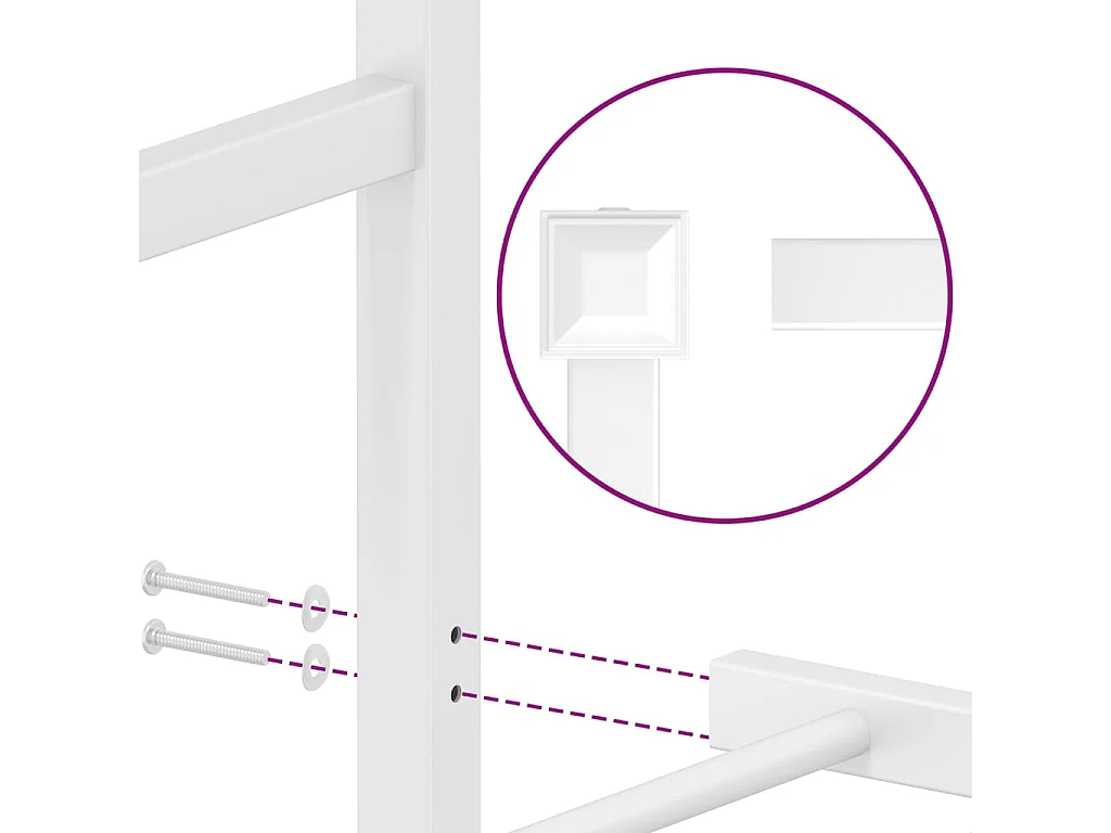 Bedframe met hoofd- en voeteneinde metaal wit 183x213 cm