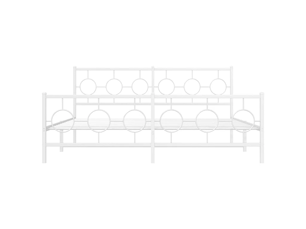 Bedframe met hoofd- en voeteneinde metaal wit 183x213 cm